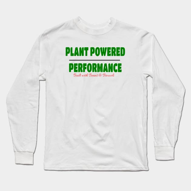 Vegan Broccoli Beans Performance bold Long Sleeve T-Shirt by fantastic-designs